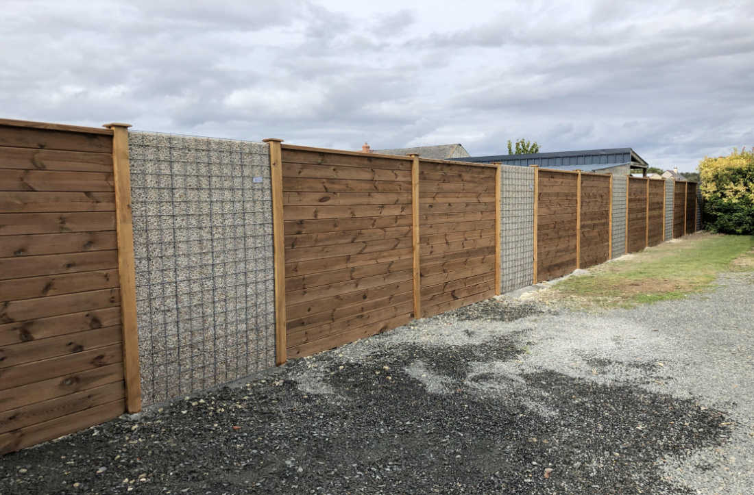 Cl&ocirc;ture XXL bois et gabion