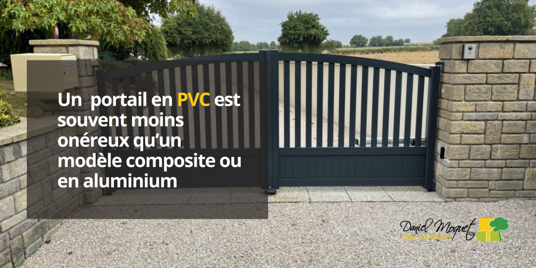 Un  portail en PVC est souvent moins on&eacute;reux qu&rsquo;un mod&egrave;le composite ou en aluminium