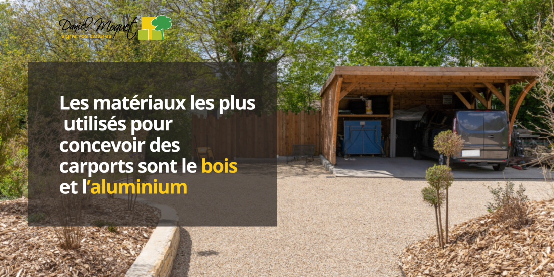 Les mat&eacute;riaux les plus utilis&eacute;s pour concevoir des carports sont le bois et l&rsquo;aluminium