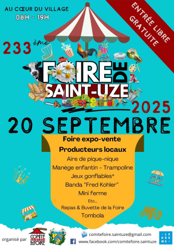 Ce samedi, venez nous rencontrer à la Foire de Saint-Uzes !