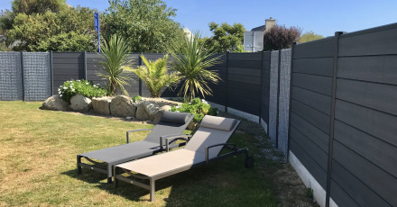 Clôture composite DoMaStyl' + Gabion DoMaRoc'